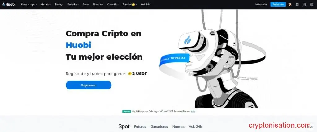 Sitio web oficial de Huobi