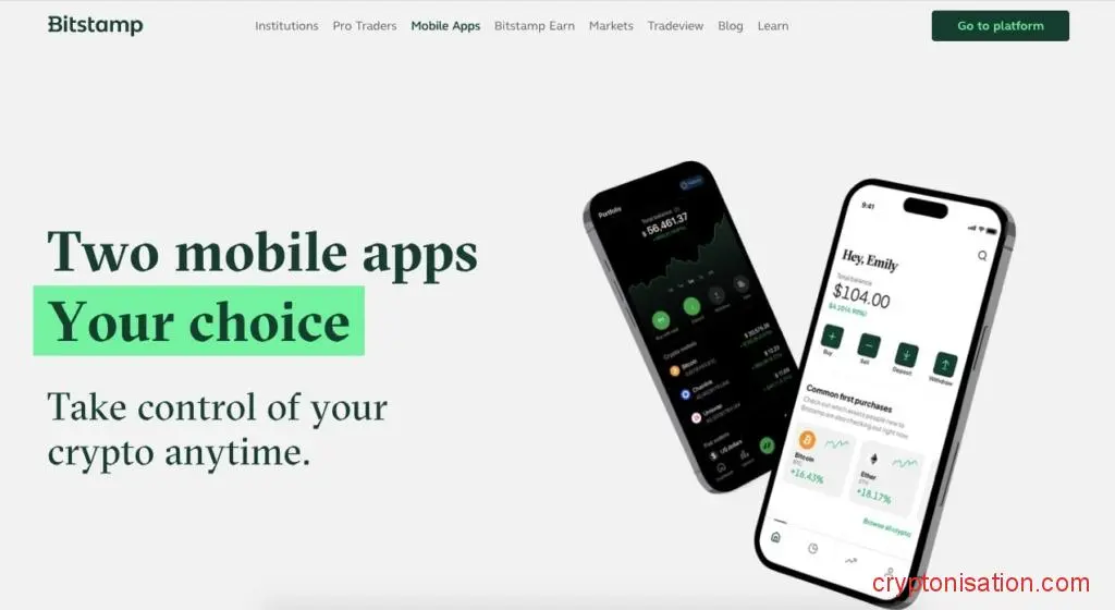 Aplikacja mobilna Bitstamp