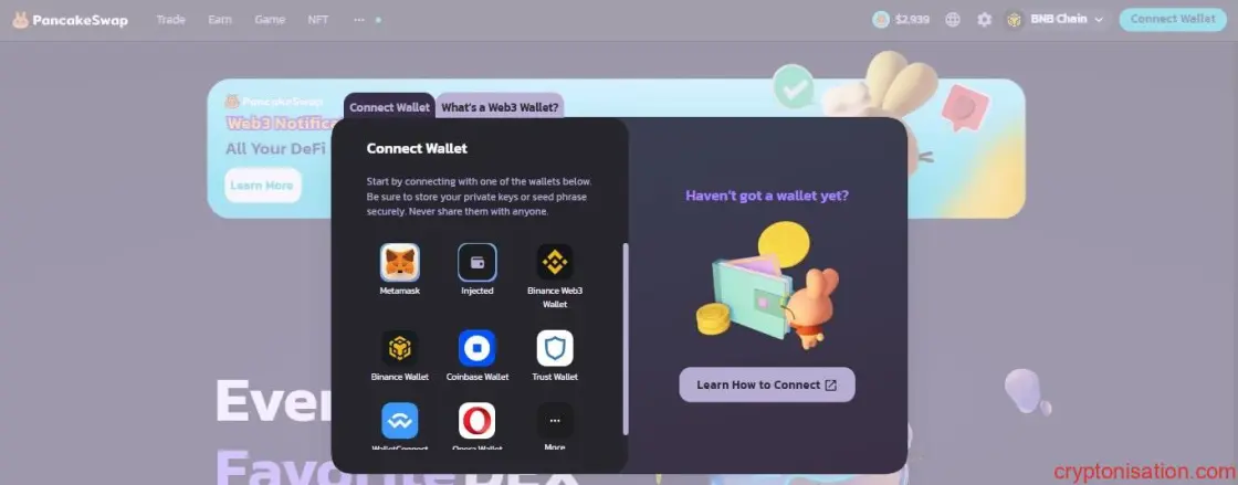 Borsaya Cüzdan Bağlama Menüsü Connect Wallet