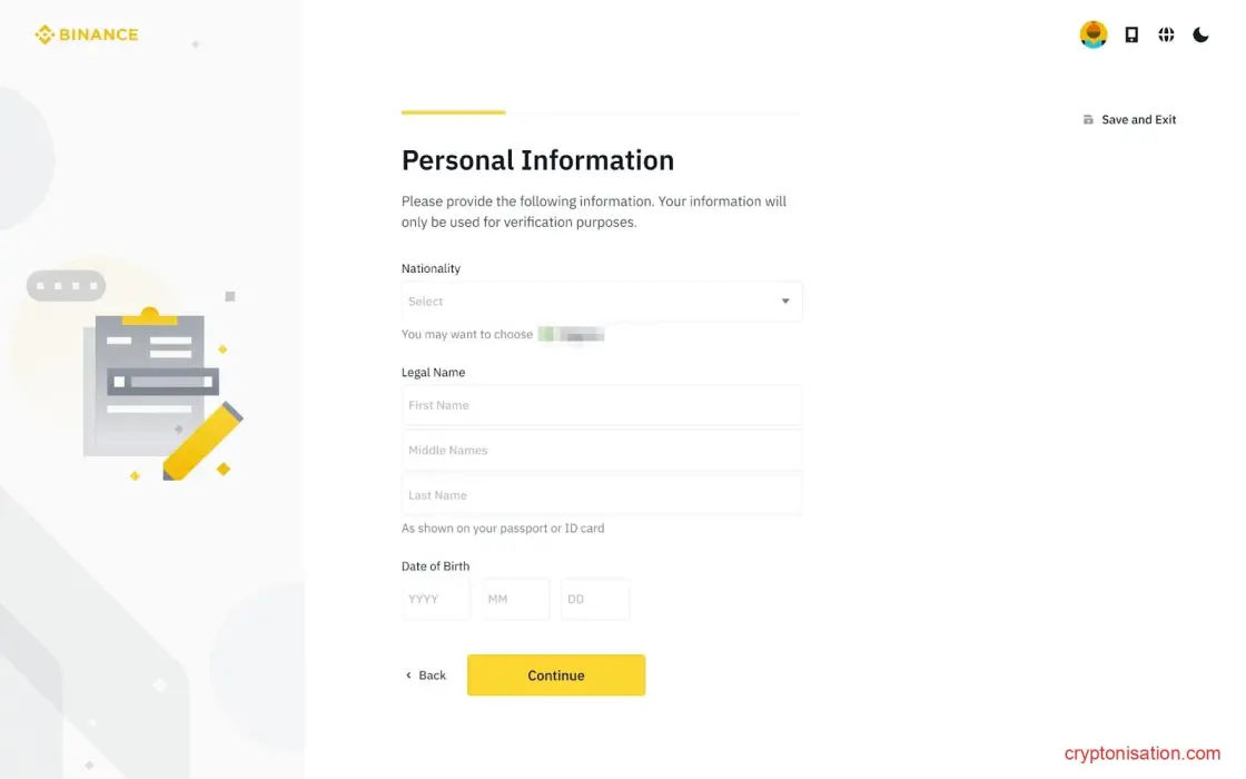 Página de información personal