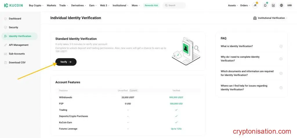 Página de verificación de identidad 