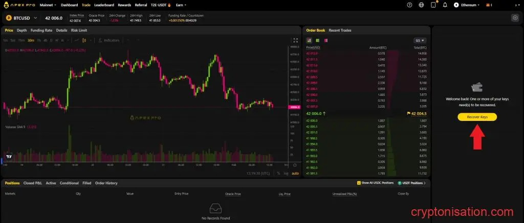 Descripción de la función de recuperar/crear claves