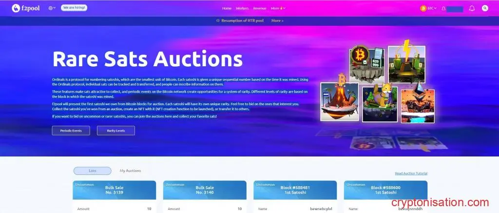 Sección Rare Sats Auctions