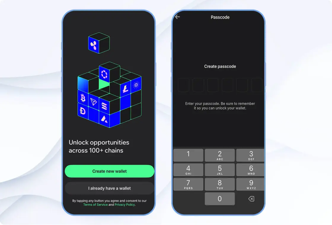 Creación de una nueva wallet e instalación de la contraseña